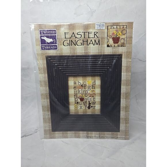 2005 Twisted Threads Cross Stitch Pattern ONLY Easter Gingham - Picture 1 of 5